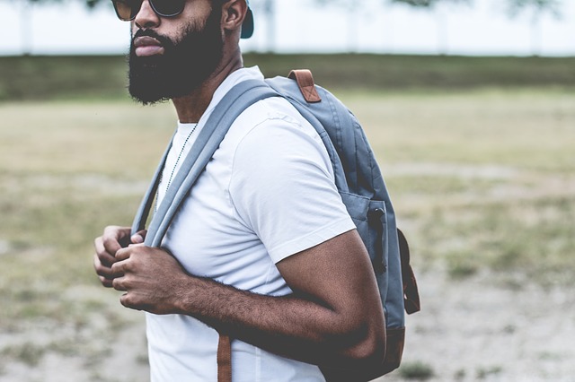 bearded male student