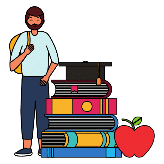 college student and books