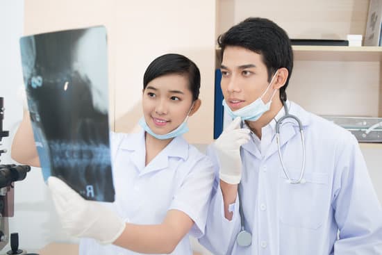 Medical students examining the results of the x-ray procedure