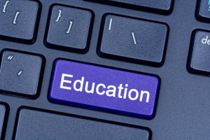Education word  on keyboard button