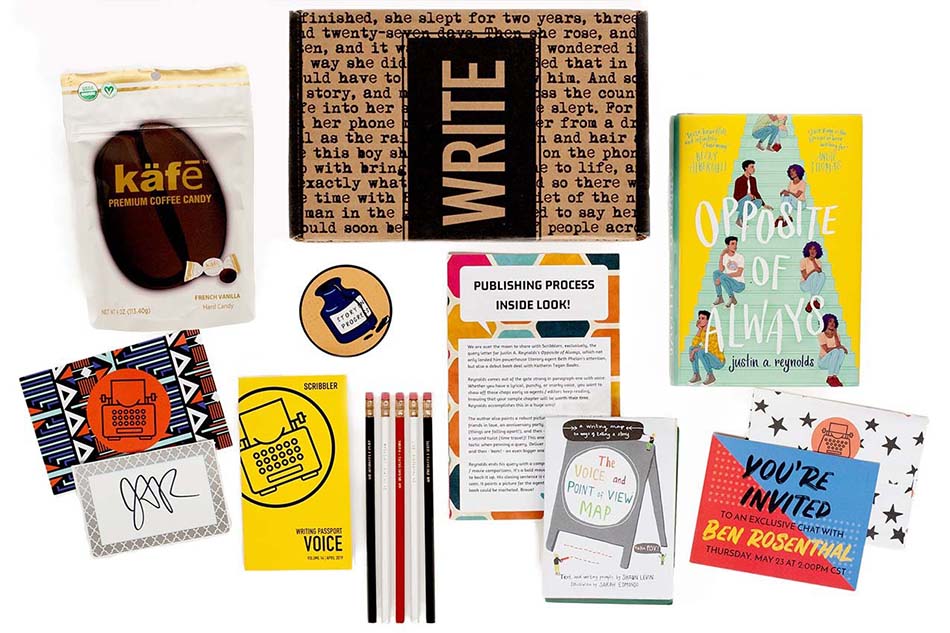 Sample subscription box from scribbler