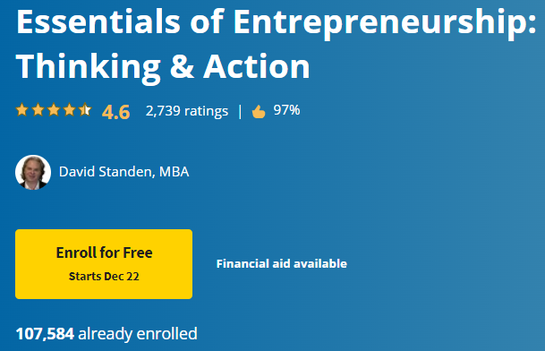 Essentials of Entrepreneurship - Thinking & Action (Online Course)