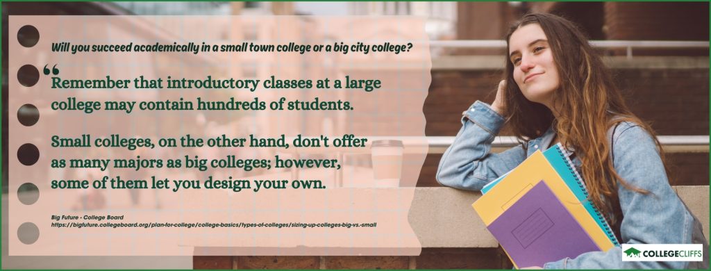 Small Town Colleges vs Big City Colleges - fact