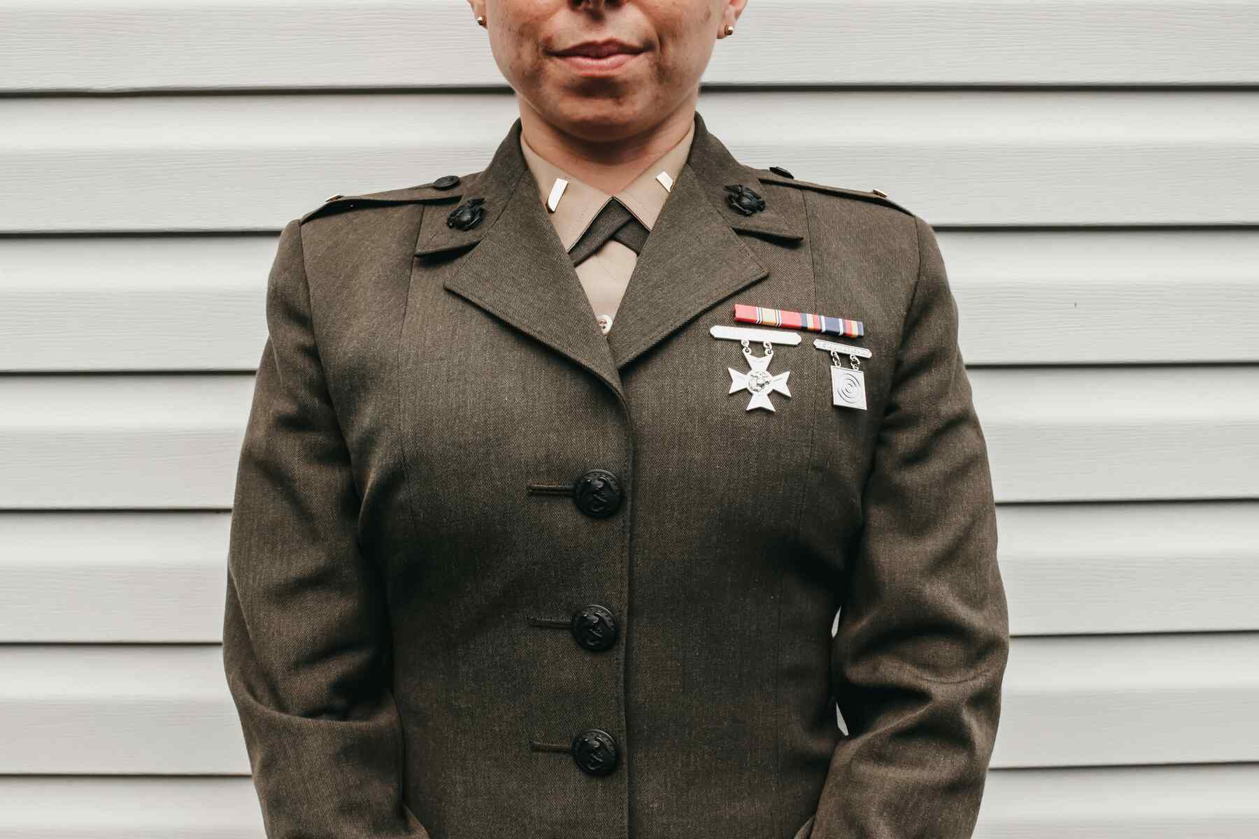 A military woman in her uniform