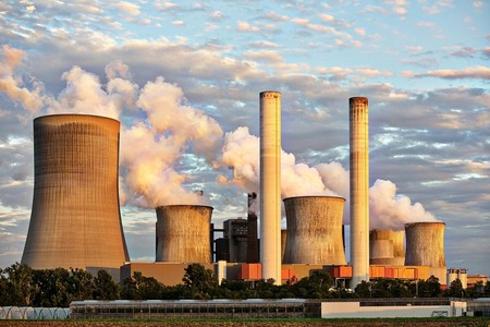 Smoke coming out of a power plant