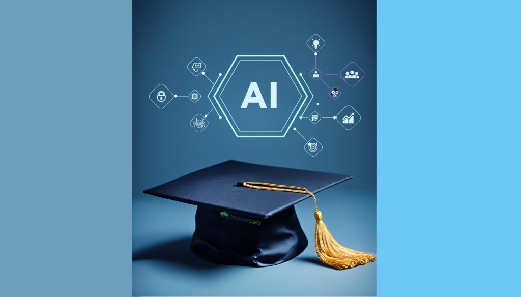 AI concept and graduation cap