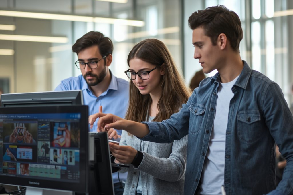college students using modern AI tools in school