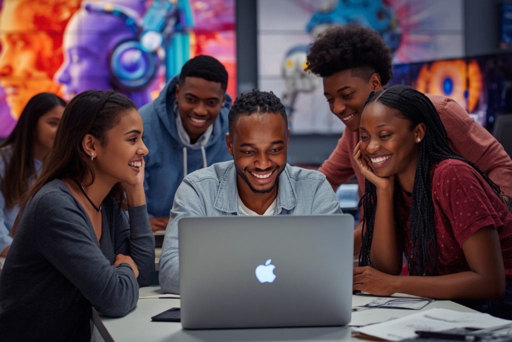 minority college students using AI