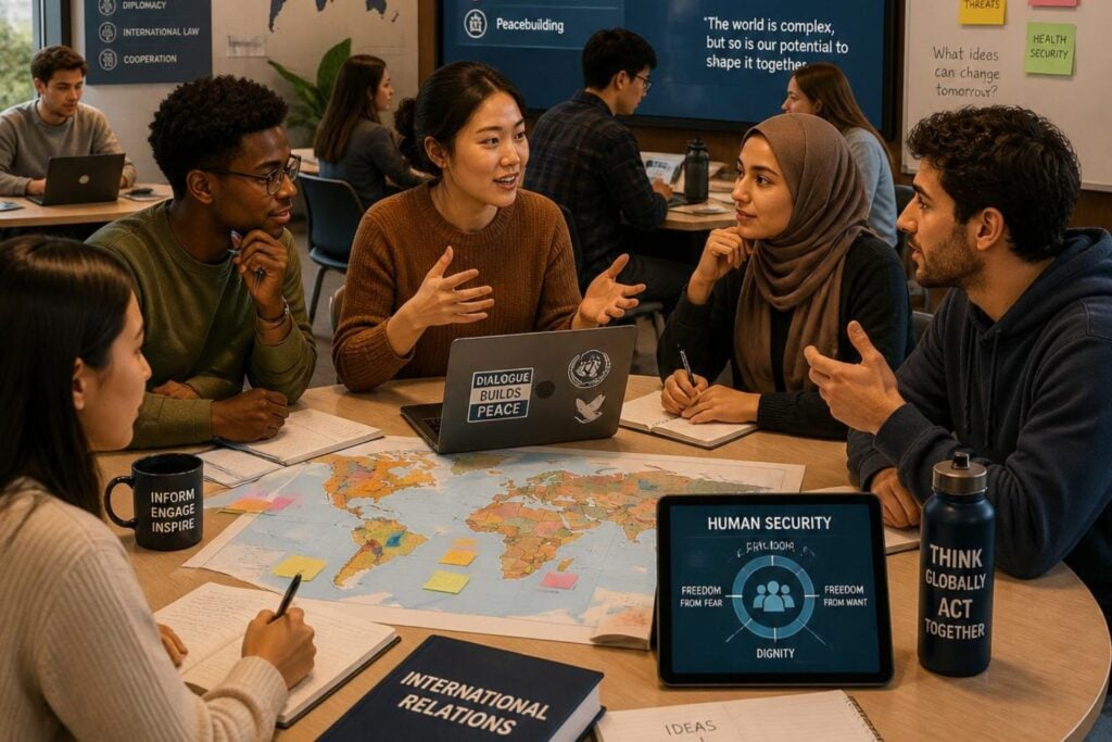 college students studying global security and digital diplomacy programs